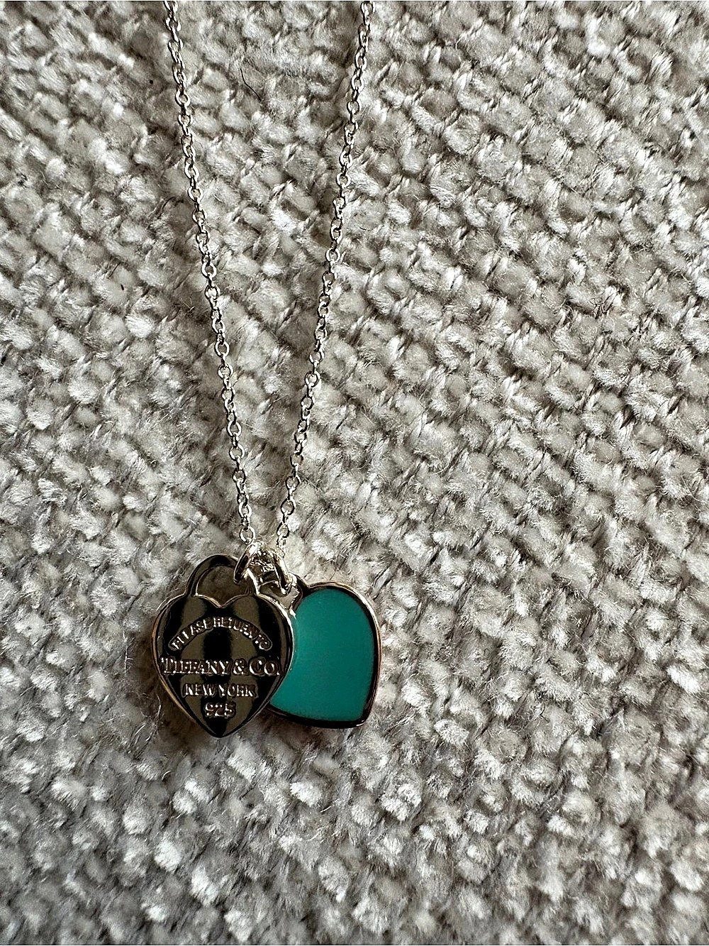 Tiffany & Co. Return to Tiffany Mini Double Heart Tag Necklace